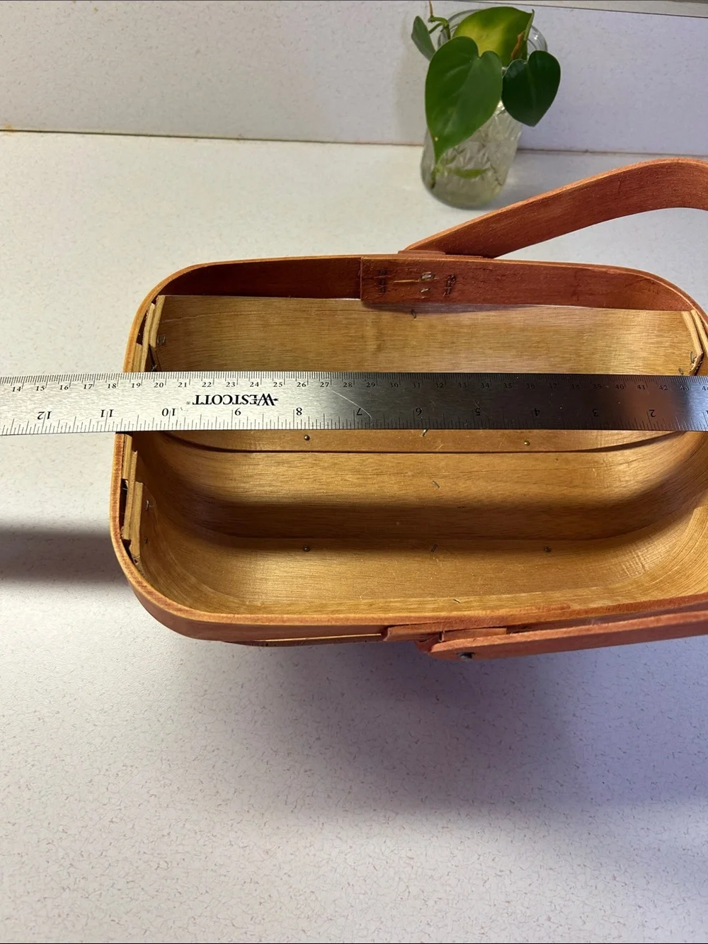 Handcrafted Wooden Trug Basket in Natural Brown